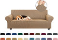 KEKUOU Stretch Loveseat Couch Cover, 2 Cushion Couch Slipcover,Camel | 1-Piece Washable Sofa Cover Pet Friendly (55"-78") Furniture Protector Soft Jacquard, Elastic Bottom for Dogs & Kids by KEKUOU