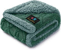 Luciphia Waterproof Dog Blanket, Reversible Sherpa Fleece for Couch Cover | Reversible waterproof pet blanket with soft Sherpa fleece; machine washable, protect couch bed car, Green-thicken 57" x 40" by luciphia