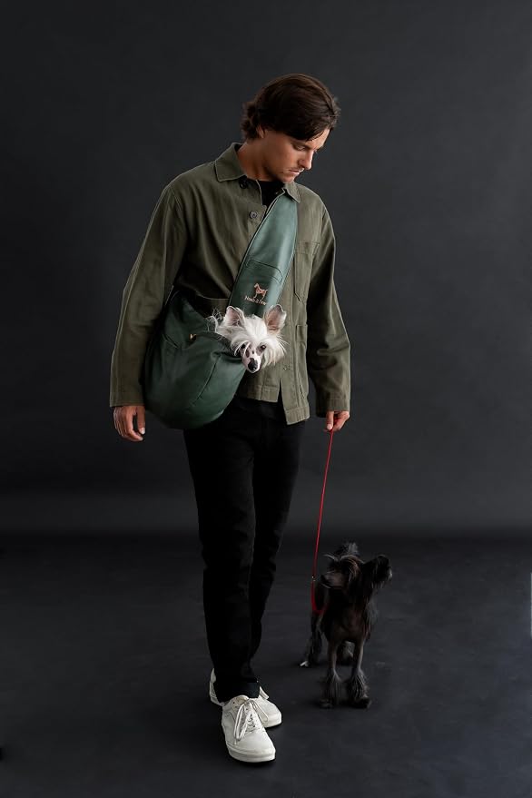 Noah & Paw Dog Sling Carrier for Small Dogs 3-10lb, Dog Sling for Small Dogs and Cats, Dog Carrier with Adjustable Padded Strap, Vegan Denim Lined with Fur, 3X Safety Features, Machine Washable - Image 8