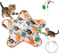 Hide and Seek Interactive Cat Toys, Puzzle Motion Activated for Indoor Cats | Cat Enrichment & Stimulating, Electronic Design, Moving toy play mat, USB & Battery Powered, 5-Hole, Multi-Cat, Bird Sound by JoyEnjoy
