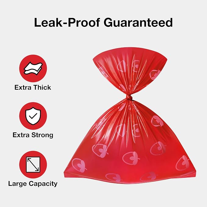 VETRESKA Dog Poop Bag Dispenser with Strawberry Scented Bags, 105 Counts | Leak Proof and Extra Thick Pet Waste Bags, 1 Poop Bag Holder and 7 Rolls for Dog Walking and Cats Litter - Image 5
