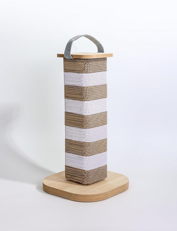 Cat Scratching Post for Indoor Cats, 23.6 Inch Tall Cardboard Cat Scratcher Pad for Kittens & Cats, Multi Surface Scratching Board, Easy Assembly, Protects Furniture - Image 3