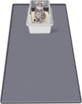 Cat Litter Mat for Litter Box 51"x25.6" Extra Large Silicone Mat,Light Grey | Waterproof Non-Slip Litter Box Mat with Raised Edges, Cat Litter Trapping Mat for Pet, Cat Litter Rug for Floor by Bartuke