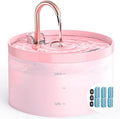 Cat Water Fountain for Cats Indoor: 67oz/2L GIOTOHUN Cat Fountain - Silent Pet Water Fountain for Drinking - Pink Cat Drinking Founttain - Faucet Pet Fountain - Contains 6 Filters + 3 Sponges by GIOTOHUNPetLife