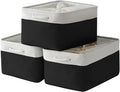 TheWarmHome Organization and Storage Basket for Organizing - Jumbo 3 Pack 17.7x13.8x9.7 inch Fabric Storage Cubes for Closet Gifts Organizer Empty Book (White & Black) by TheWarmHome