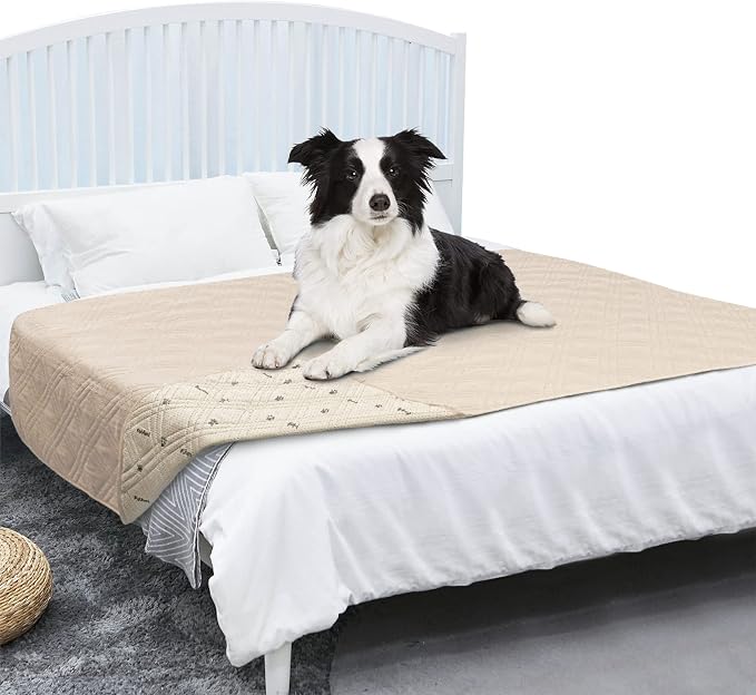 PetAmi Waterproof Couch Cover for Dog Nonslip Bed Sofa Blanket, 68x82 Beige | Leakproof Furniture Protector for Pet Cat, Machine Washable Pee Proof Mat for Chair Car Seat, Durable & Anti Slip Backing - Image 8