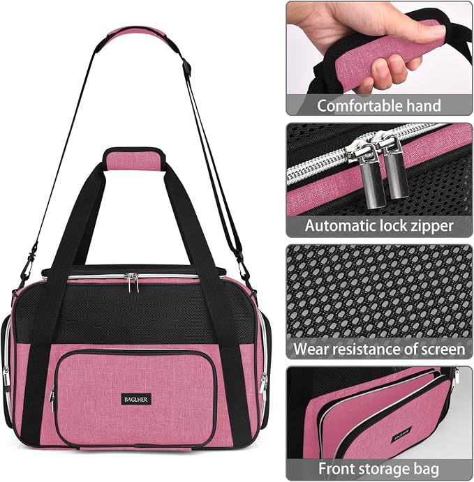BAGLHER Pet Travel Carrier, Cat Carriers Dog Carrier for Small Medium Cats Dogs Puppies, Airline Approved Small Dog Carrier Soft Sided, Collapsible Puppy Carrier - Image 3