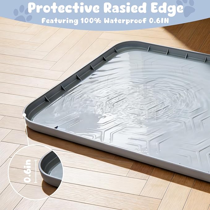 Cat Litter Box Mat, 40"*28" Large Silicone Cat Litter Trapping Mat | Non-Slip Gray Kitty Litter Mat for Indoor Cats, Waterproof Pet Food Mats Easy to Clean & Soft on Kitty Paws - Image 6