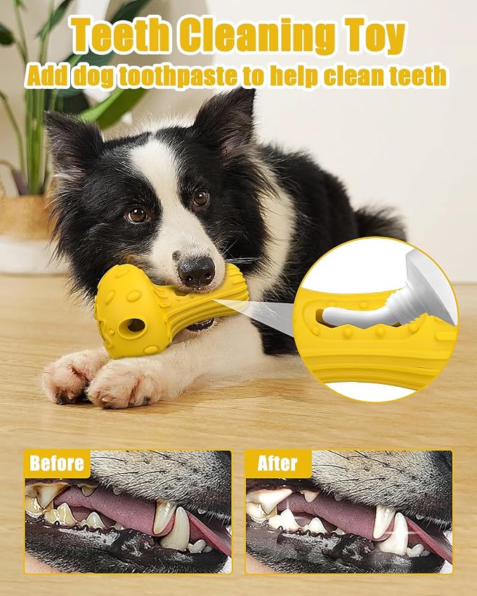 Dog Chew Toys for Aggressive Chewers, Rubber Treat Dispensing Stimulation Toy to Keep Them Busy, Durable Interactive Enrichment Puzzle Toy for Medium Large Breed Dogs - Image 5