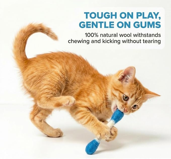 Glaciart One MINI Swabs Cat Toys with Catnip - 6 Pk | Durable for Chew, Cute Cat Toys Interactive Kitty for Boredom, Exercise, & Play | Filled w/Organic Catnip for Anxiety & as Digestive Aid - Image 4