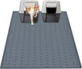 40"x30"(100cmx75cm) Extra Large Silicone Cat Litter Mat, XXL Litter Trapping Mat for Under Litter Box, Non-Slip Waterproof Kitty Litter Catcher, Easy to Clean Mat for Cats, Gray Blue by WelcometoULTIBE
