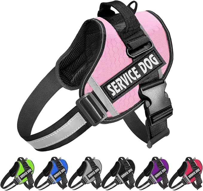 JSXD Dog Harness,No-Pull Service Dog Harness with Handle Adjustable Outdoor Pet Dog Vest 3M Reflective Nylon Material Vest for Breeds,Easy Control for Small Medium Large Dogs by JSXD