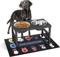 Metal Raised Dog Bowl, 10" Elevate Dog Feeder Stand, 2 Bowls & Non-Slip Mat by ADENGL