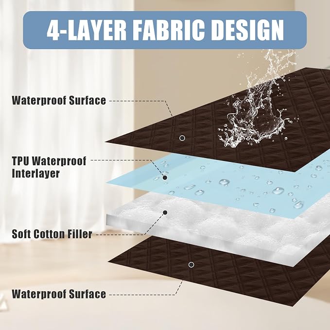 Smiry Waterproof Reversible Pet Couch Covers for Dogs | Pet Friendly, Soft Fabric, Washable Sofa Furniture Protector for Dogs Cat Kids, Checkered (40"x80", Chocolate/Chocolate) - Image 3