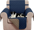 Reversible Recliner Chair Covers, 23" Chair, Navy/Camel | Chair Covers for Living Room with Elastic Straps, Water Repellent, Chair Protectors Covers for Dogs by LuxshareHome