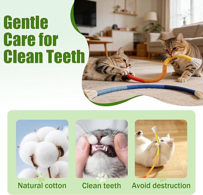 Retro Shaw Catnip Cat Toys Chew Ropes, for Indoor Cats Chew Kicker, 23.6" | Natural Catnip, Durable Safe Teeth Cleaning Chew Toy String, Kitten Nip Kitty Kicking, Interactive Fun, 3 Pack - Image 6