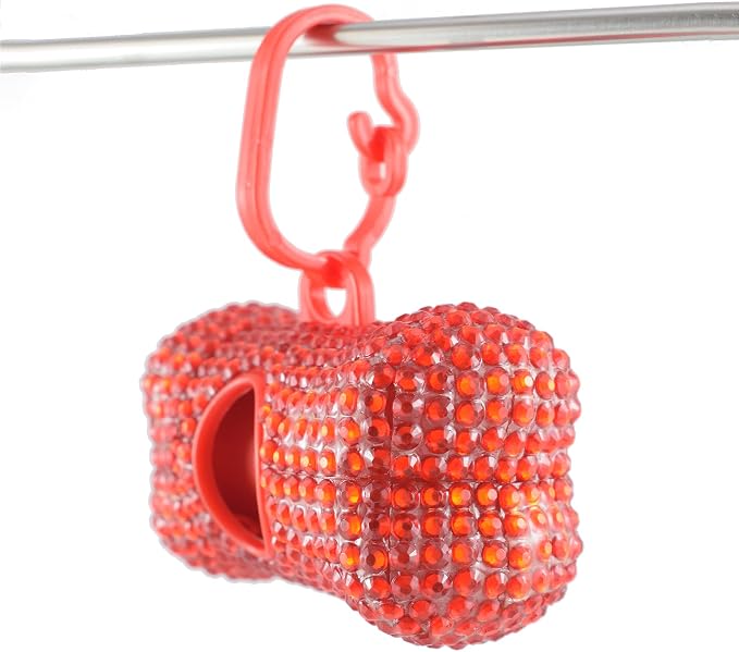 Bling Dog Poop Pickup Bag Dispenser Holder Pet Waste Disposal Bag Pet Trash Bags Holder Bone Shaped (Red) - Image 4