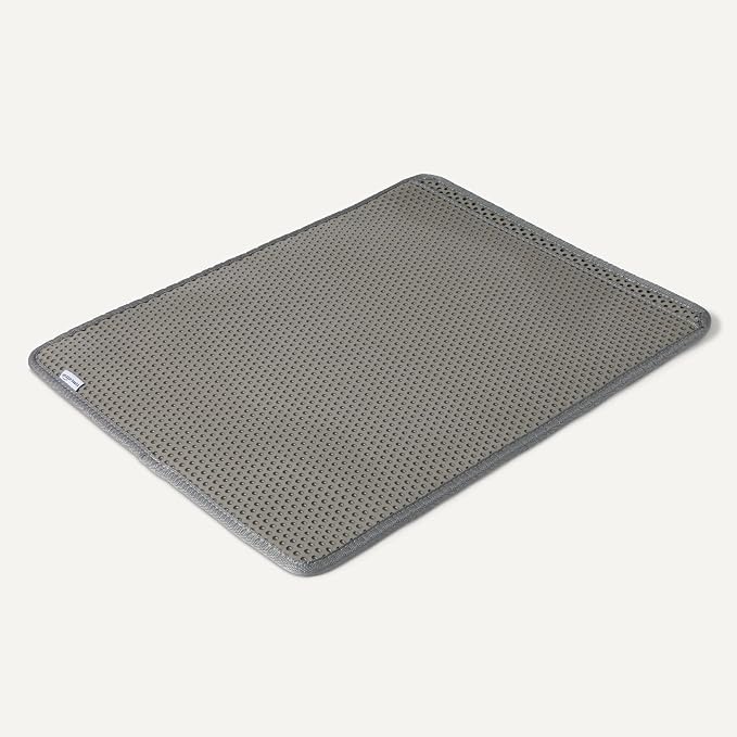 Amazon Basics Double-Layer Cat Litter Mat, Honeycomb Design with Scatter Control, Waterproof & Urine-Proof, Non-Slip Trapper Mat, Soft on Paws, Grey, 30" x 24" - Image 4