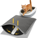 Cat Litter Trapping Mat, 24"x18" Universal Fit Litter Box Floor Mat, Hexagon Grids & Anti-Leak Base, Machine Washable, Non-Slip Kitty Mat for Most Homes, Gray by Conlun