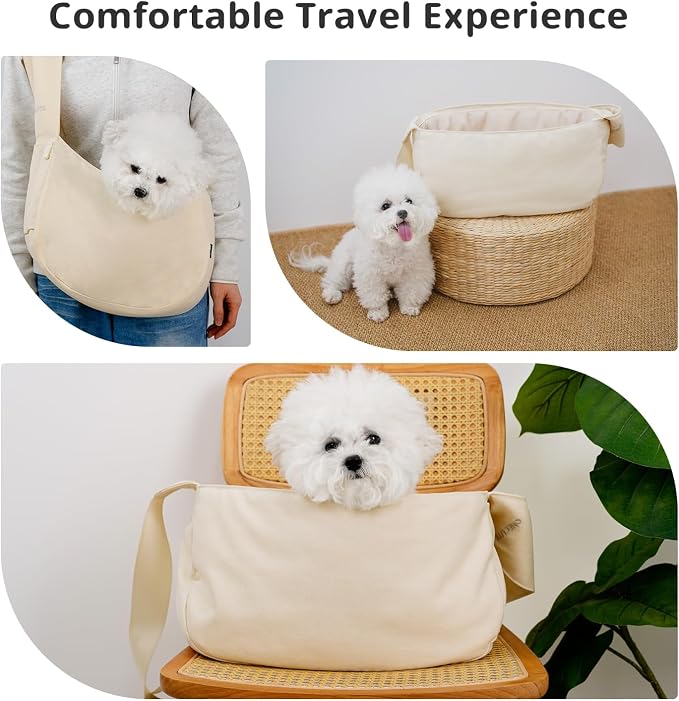 ONECUTE Dog Sling Carrier 15 lbs, Small Dog Carrier Sling for Cat & Puppies | Suitable For Carrying Pet 3-10lbs, Spacious Space So Pets Will Not Be Crowded, Adjustable Shoulder Straps And Breathable Mesh - Image 6