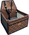 Pet Dog Booster Seat, Upgrading the Framed wall to Prevent Collapse，Breathable and Foldable Pet Car Basket，Removable andWashable pet car seat (Brown) by Unknown