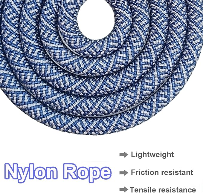 MayPaw Heavy Duty Rope Dog Leash, 6/8/10FT Nylon Pet Leash, Soft Padded Handle Thick Lead Leashes for Large Medium Dogs Walking Jogging (1/2" * 8', Navy) - Image 4