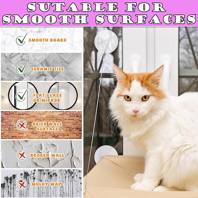Cat Window Perch Suction Cup - 4 Pack Replacement Clear PVC Sucker Pads for Cat Hammocks, Beds, Perches - Strong & Powerful Large Suction Cups (3.4in/85mm) - Image 5