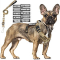 Tactical Dog Harness and Leash Set with 10 Patches for Medium Dogs | Heavy Duty No Pull Service Animal Dog Vest with Dog Seat Belt ,Adjustable Reflective Easy Walk for Training Hiking Camo M by MOOGROUPETSFRIEND