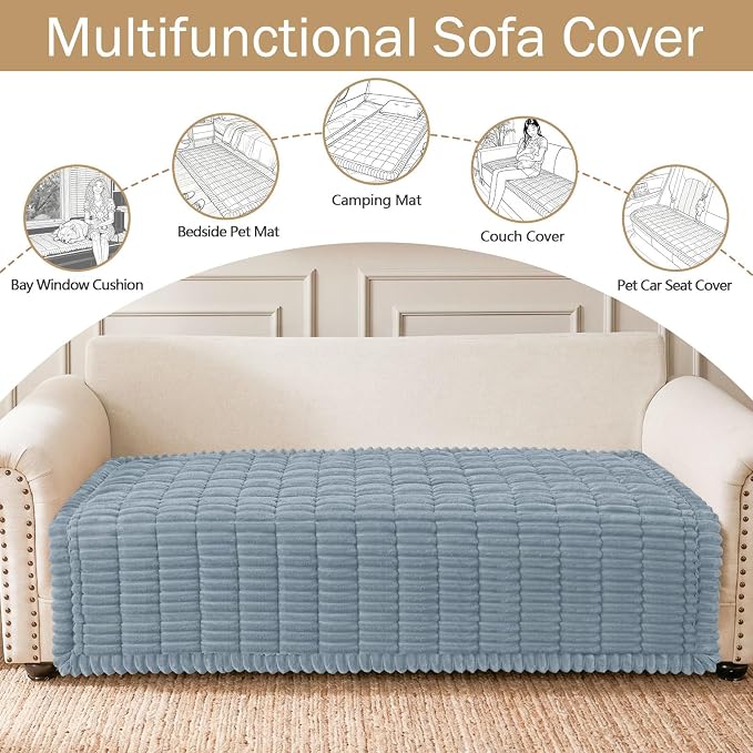 hyha Couch Cover for Dogs, Washable Non Slip Plush Flannel Sofa Protector | Thick Flannel, Anti-Slip Backing, Pet Hair & Scratch Protection, Fits Sofa & Loveseat (43" x 63") - Image 3