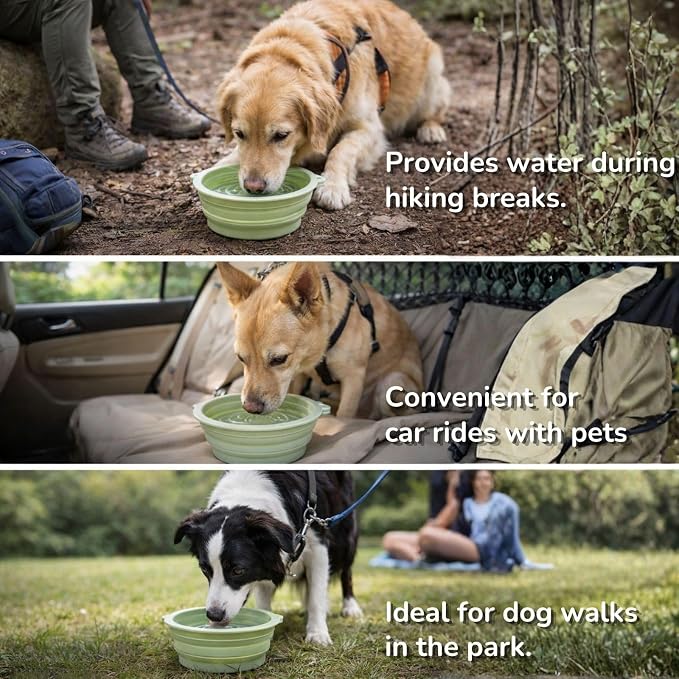 Collapsible Dog Bowls 2 Pack (22oz Each) – Portable Foldable Silicone Travel Bowl Set with Slow Feeder & Carabiner Clip for Hiking Camping Backpack | Dishwasher Safe | for Medium Dogs - Image 4