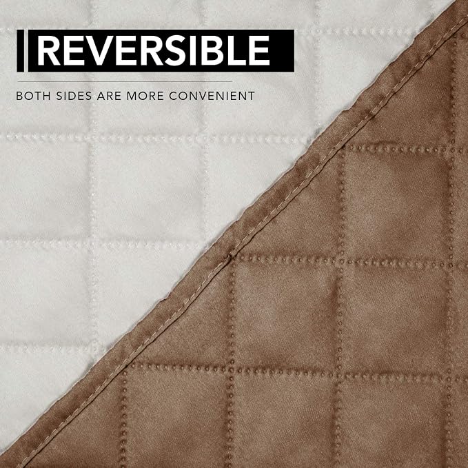 Easy-Going Reversible Couch Cover, Oversized Recliner, Camel/Ivory | Machine Washable Slipcover For Dogs, Water Resistant Furniture Mat For Living Room, Non-Slip Sofa Cover, Pet Friendly - Image 5