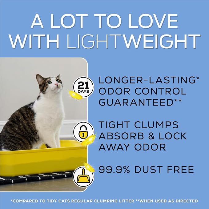 Purina Tidy Cats Lightweight Free and Clean Unscented Multi-Cat Clumping Cat Litter, Odor Control, Low Dust, 12 lb. Box - Image 7