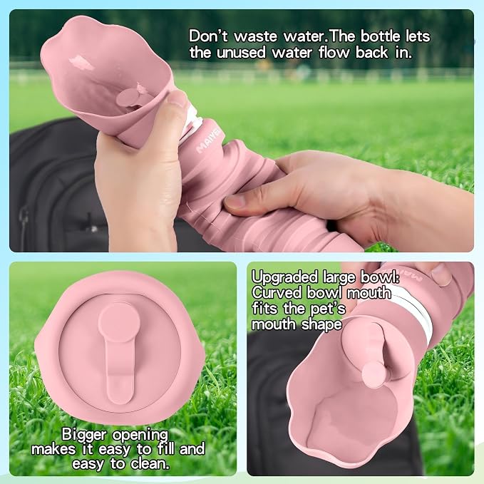 Portable Dog Water Bottle, Leak-Proof Silicone Bowl 225–550ml | Portable dog water bottle with five capacities and a leak-proof squeeze design for daily walks and outdoor activities. - Image 9