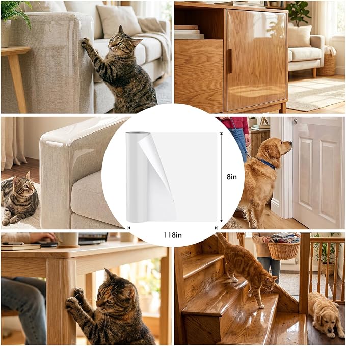 Anti Cat Scratching Scratch Furniture Protector (Roll 118" × 8") - Image 2