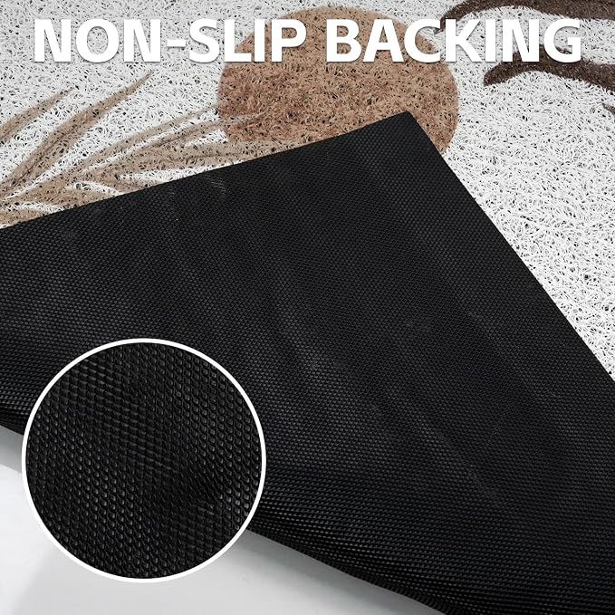Cat Litter Mat Litter Trapping Mat, 33"x22" Waterproof Urine Proof Litter Box Mat Catcher Mat Non-Slip Washable for Kitty Kitten, Brown - Image 5