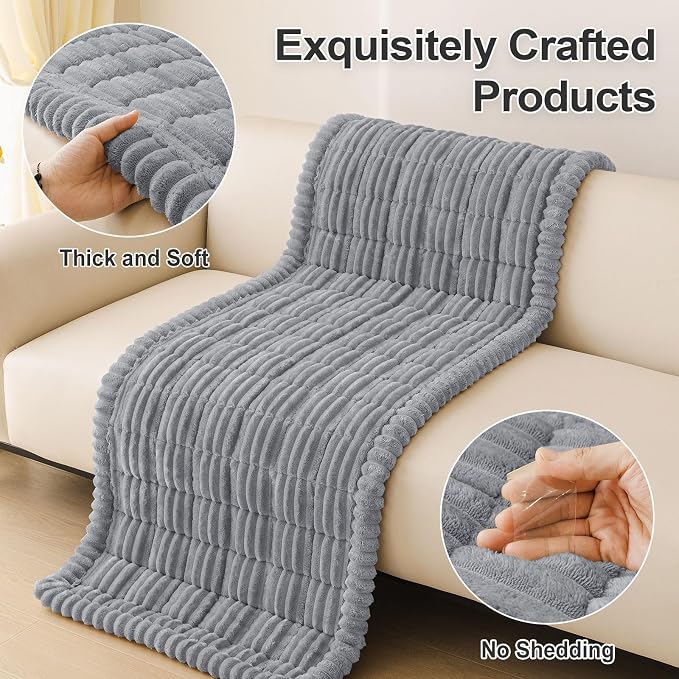 hyha Couch Cover for Dogs, Washable Non Slip Plush Flannel Sofa Protector | Thick Flannel, Anti-Slip Backing, Pet Hair & Scratch Protection, Fits Sofa & Loveseat (27.6" x 59") - Image 8