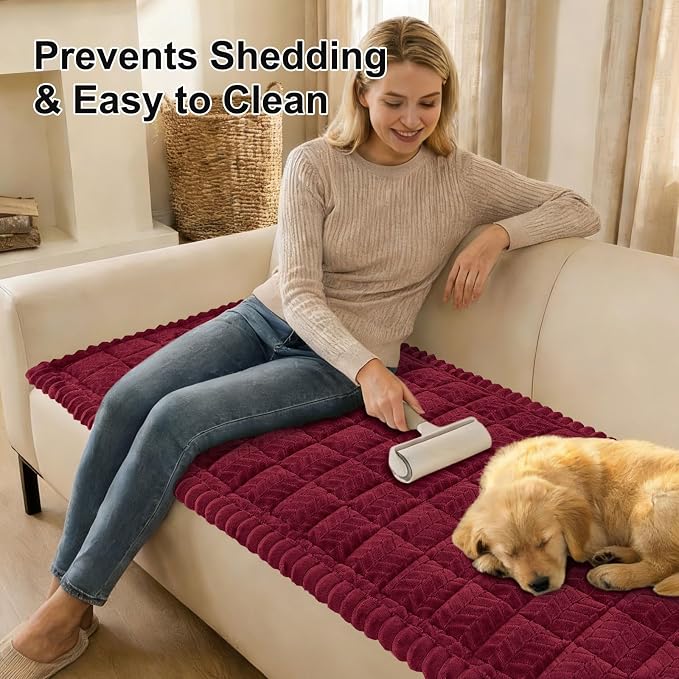 Smiry Couch Cover for Dogs, Non Slip Fuzzy Pet Sofa Covers Washable | Sofa Slipcovers for 3 Cushion Couch, Soft Thick Furniture Protector for Cats Dogs, Against Fur, Dirt, Scratch (35.4"x70.9") - Image 4