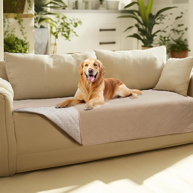 Luciphia Waterproof Couch Cover for Dogs, Non-Slip Pet Sofa Protector | Non-slip waterproof couch cover scratch-resistant machine washable protects sofa bed, Beige, 30" x 70" by luciphia