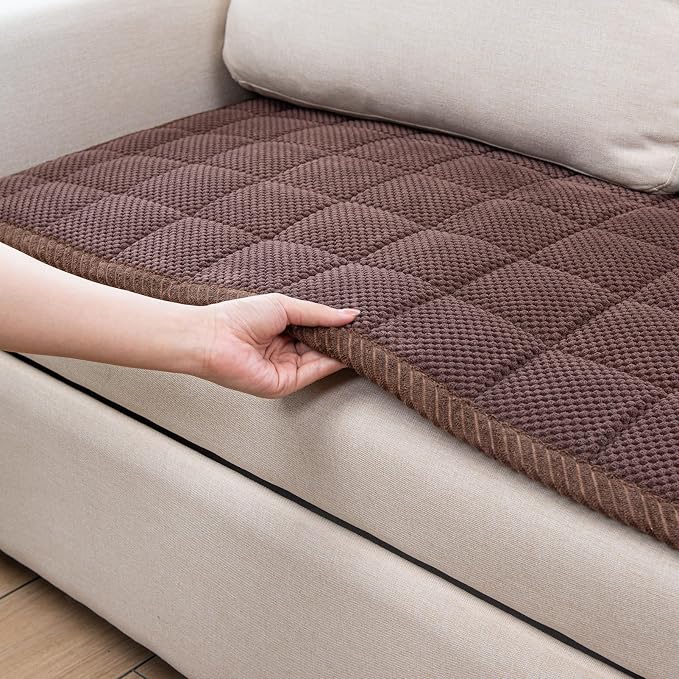 Pet Couch Covers,Couch Cover for Dogs Washable,Anti Slip Dog Sofa Covers Couch Protector Sofa Mat,Seat Cover,Dog Mat,Pet Pad for Furniture 1 Piece (Brown, 21''x63''/Rectangular) - Image 3