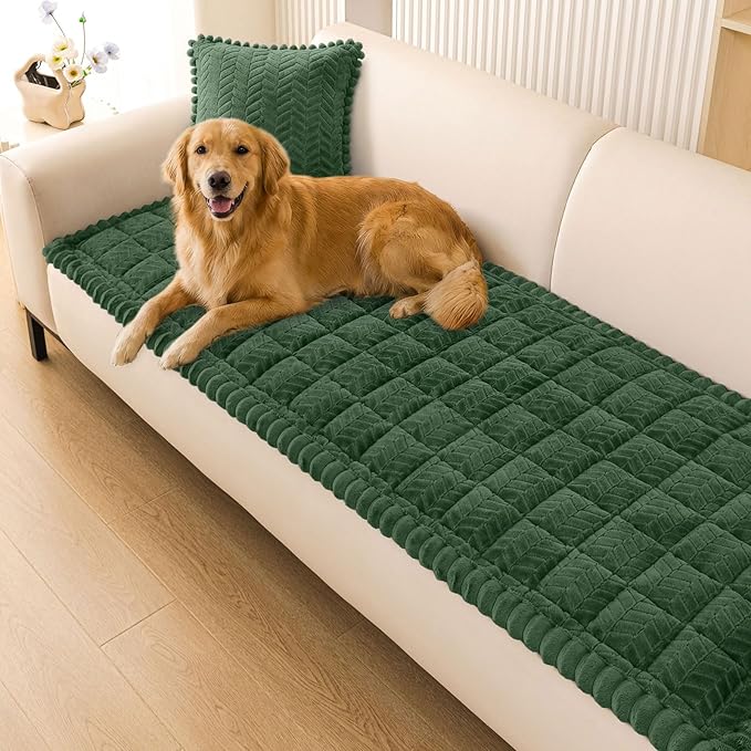 Smiry Couch Cover for Dogs, Non Slip Fuzzy Pet Sofa Covers Washable | Sofa Slipcovers for 2 Cushion Couch, Soft Thick Furniture Protector for Cats Dogs, Against Fur, Dirt, Scratch (27.6"x47") by Smiry