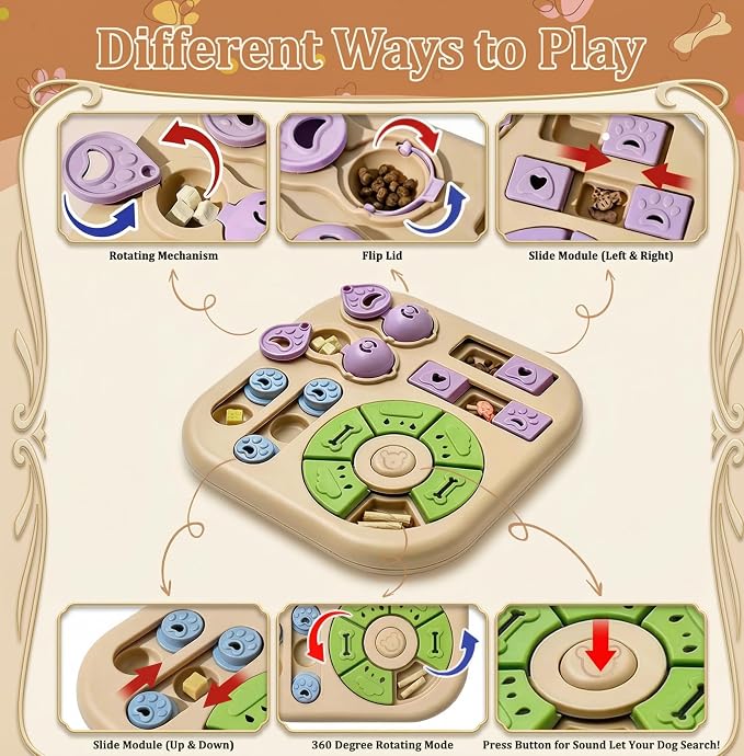 Interactive Dog Puzzle Toys for Smart Dogs - Mental Stimulation Puzzle Toys for Small & Medium Dogs, Treat Dispensing Dog Enrichment Toys for Beginner Dogs - Image 2