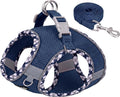 Dog Harness and Leash Set with Breathable Mesh, Navy-Blue, M | No Pull Step-in Vest, Reflective & Escape-Proof Design with High-Stick Magic Tape, Indoor/Outdoor Use for Teddy, Schnauzer by AIITLE-FORPETSBETTERLIFE