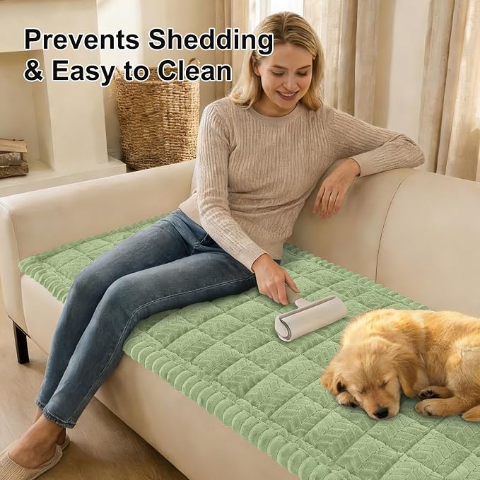 Smiry Couch Cover for Dogs, Non Slip Fuzzy Pet Sofa Covers Washable | Sofa Slipcovers for 3 Cushion Couch, Soft Thick Furniture Protector for Cats Dogs, Against Fur, Dirt, Scratch (27.6"x88") - Image 4