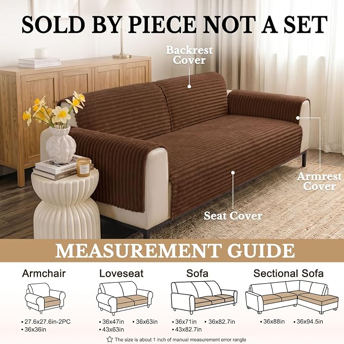 Smiry Waterproof Couch Cover for Dogs, Washable Non Slip Plush Protector | Waterproof Protection, Plush Flannel, Non Slip Backing, Pet Hair & Scratch Protection, Soft Cover (43" x 82.7") - Image 6