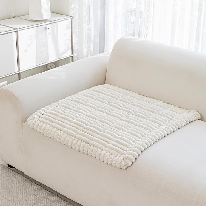 MYSKY HOME Chair Covers, Non-Slip Couch Cover, Cream, 27.6" x 27.6" | Recliner Chair Covers, Soft & Thick Chair Arm Covers Protectors, for Living Room, Pet Friendly, Couch Cushion Covers - Image 7