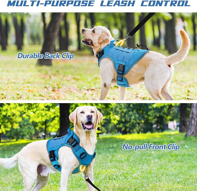 WINGOIN Blue Tactical Dog Harness for Large Dogs,No Pull Dog Harnesses | Heavy Duty with Handle,Adjustable Reflective,Military K9 Style,Big Size Pet Vest,for German Shepherd,for Walking Hunting - Image 5