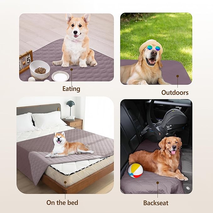 gogobunny 100% Double Sided Waterproof Dog Blanket Soft Pet Bed Cover Reversible Protect Furniture Couch Sofa Car for Puppy Large Dog Cat (Dark Sea Fog/Light Sea Fog, 30x90 Inch (Pack of 1)) - Image 3