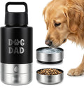 Dog Water Bottle 32oz, Insulated Stainless Steel Travel Water Dispenser with 2 Detachable Dog Bowls for Food and Water, Leak Proof Portable Pet Drinking Cup for Walking Hiking Camping by FUYEC
