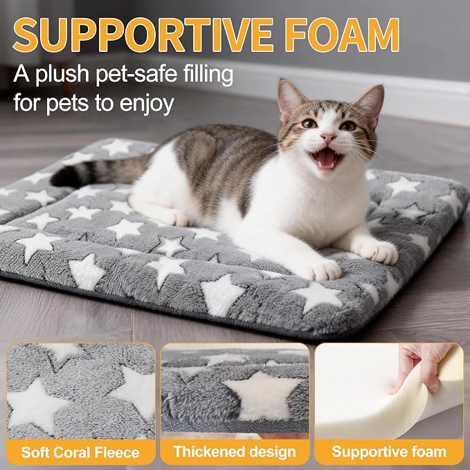 Dog Bed Mat, Reversible Crate Pads for Small/Medium/Large Dogs & Cats Sleeping, Portable & Soft, Dog Beds Crate Pad (Grey, XS(18"*14"*1.5")) - Image 3