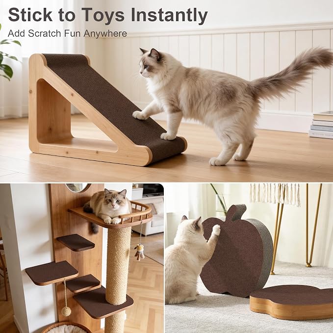 Large Cat Scratcher, 78.7x15.7 Cat Scratch Furniture Protector | Trimmable, No-Shedding Cat Scratch Pad with Self-Adhesive Backing for Climbing, Protects Walls and Couch, Brown - Image 7